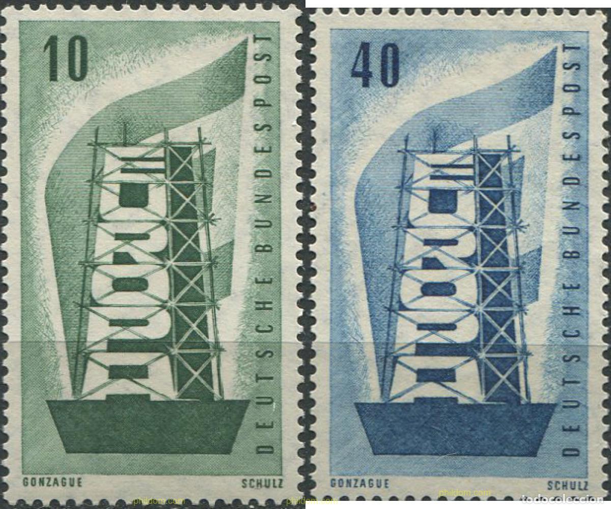 Sellos: 669654 HINGED ALEMANIA FEDERAL 1956 EUROPA CEPT. RECONSTRUYENDO EUROPA