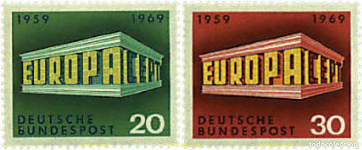 Sellos: 62169 MNH ALEMANIA FEDERAL 1969 EUROPA CEPT. 10 ANIVERSARIO DE LA CEPT
