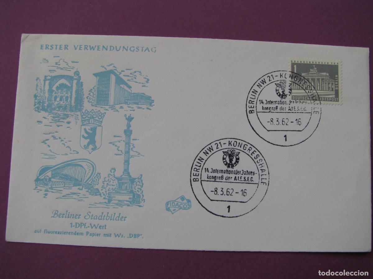 Sellos: SOBRE PRIMER DIA, ALEMANIA. BERLIN 1962.