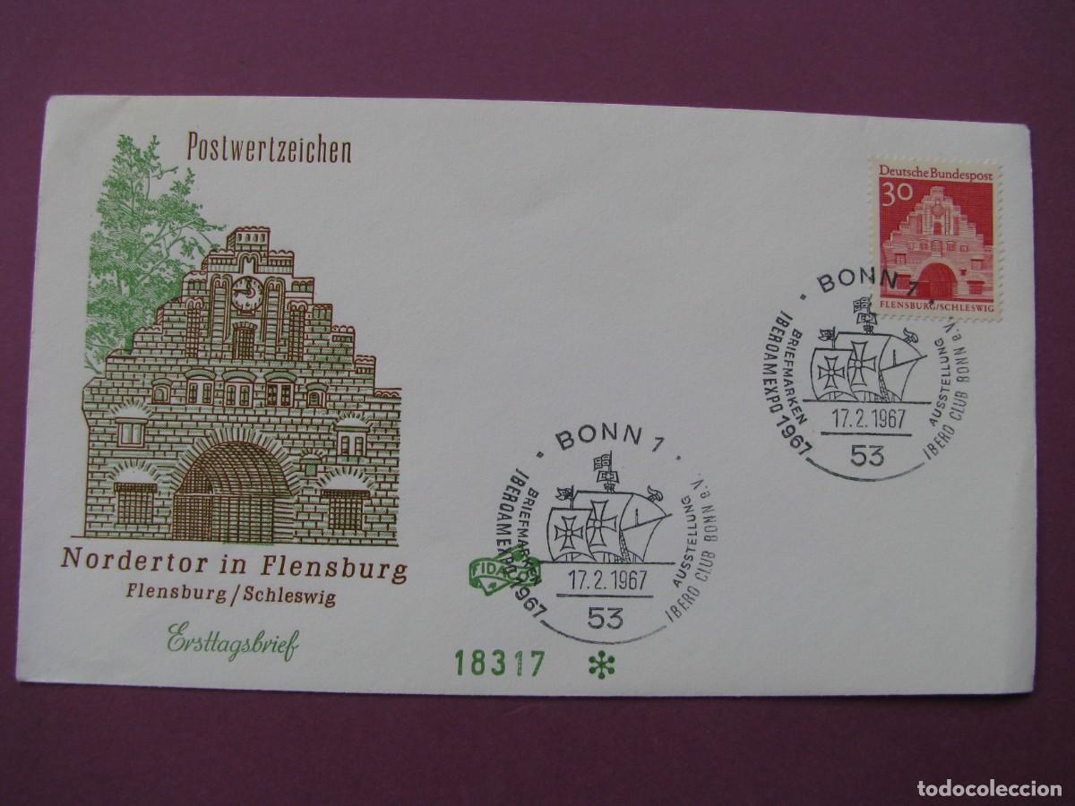 Sellos: SOBRE PRIMER DIA, ALEMANIA. 1967. IBEROAMEXPO 1967