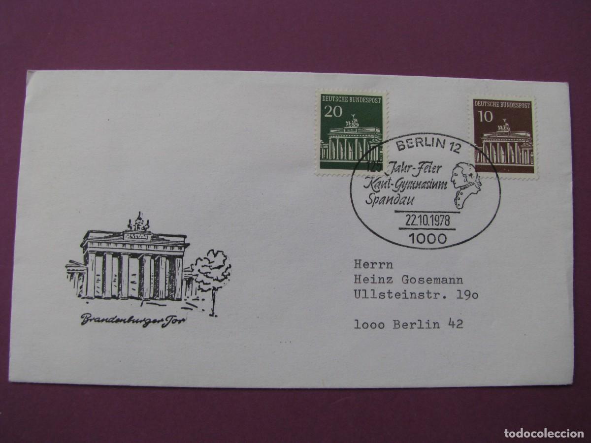 Sellos: SOBRE PRIMER DIA, ALEMANIA OCCIDENTAL. 1978. BERLIN