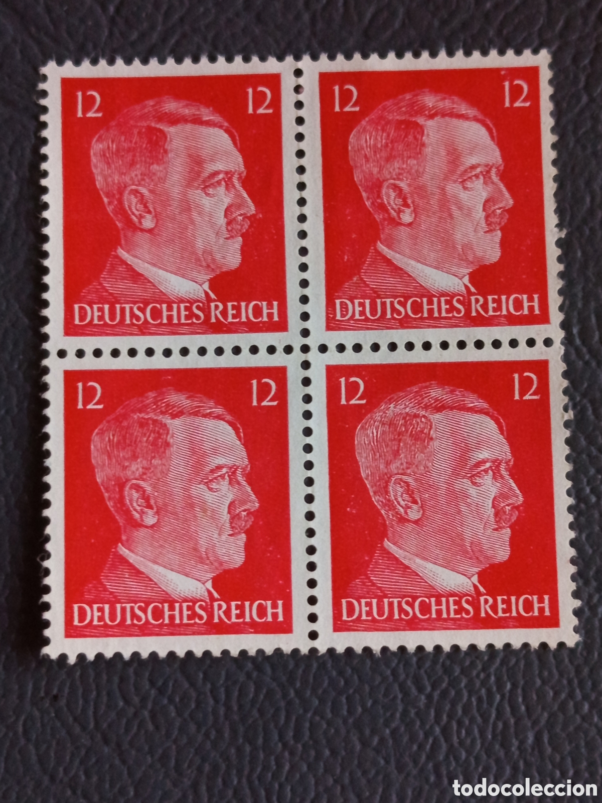Sellos: Bloque 4 Sellos Alemania 1941 Serie Definitiva Hitler 12pf Rojo Mi#788 MH