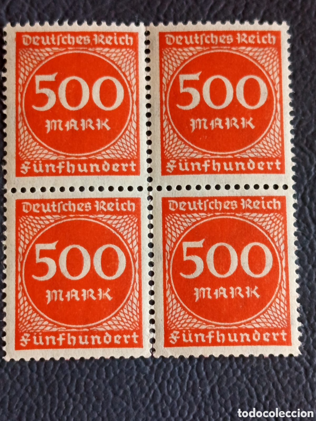 Sellos: Cuatribloque Alemania Inflaci&oacute;n 1923 500M Cat#253 Deutsches Reich MNH