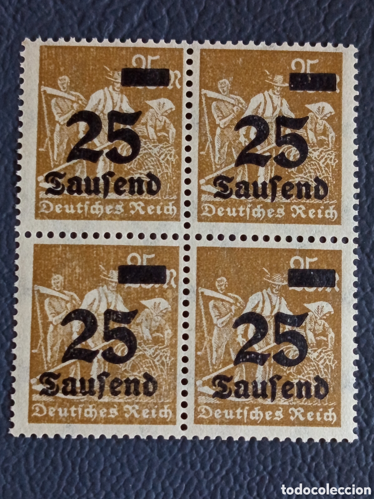 Sellos: Cuatribloque Alemania Inflaci&oacute;n 1923 25Mil Cat#279 Deutsches Reich MNH