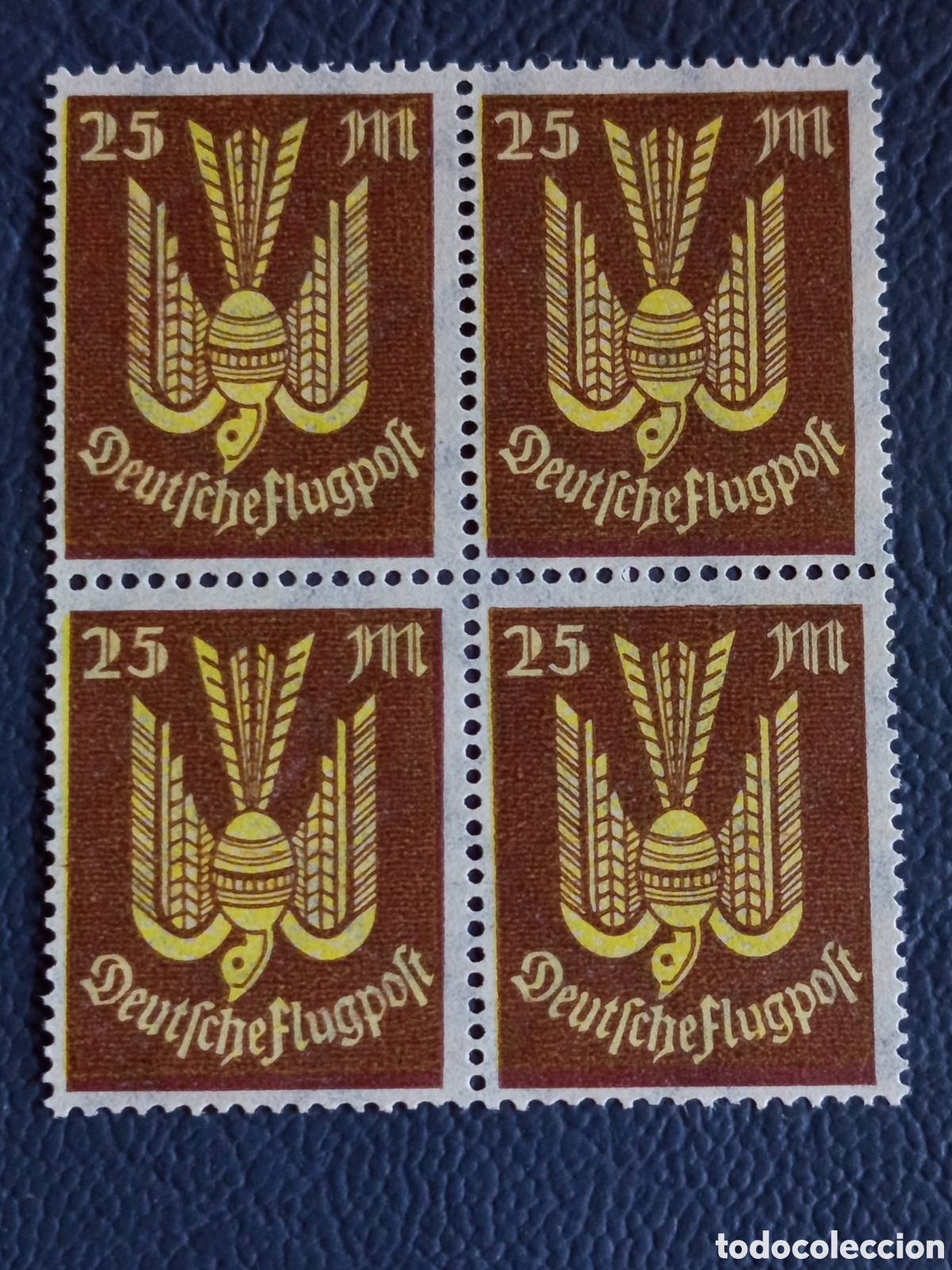 Sellos: Bloque Alemania Correo A&eacute;reo 1922 25M Cat#216 Deutsche Flugpost MNH