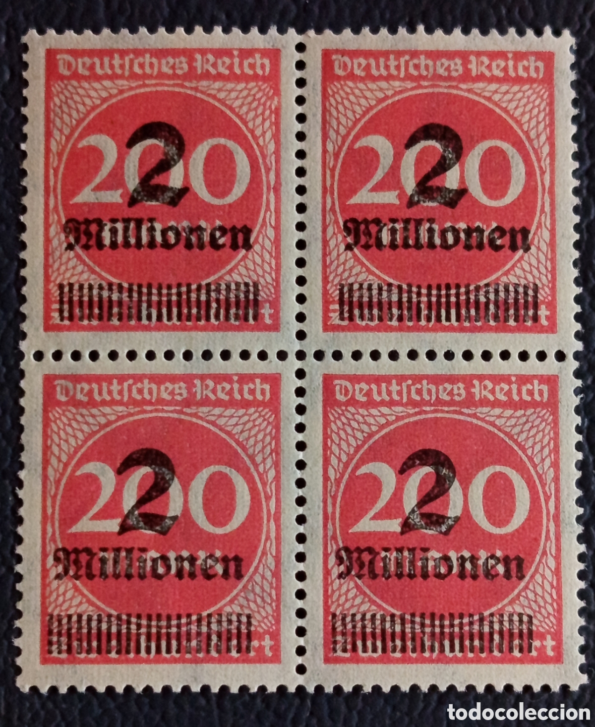 Sellos: Bloque Alemania Inflaci&oacute;n 1923 200 Millones sobre 200 mil Cat#310 Deutsches Reich MNH