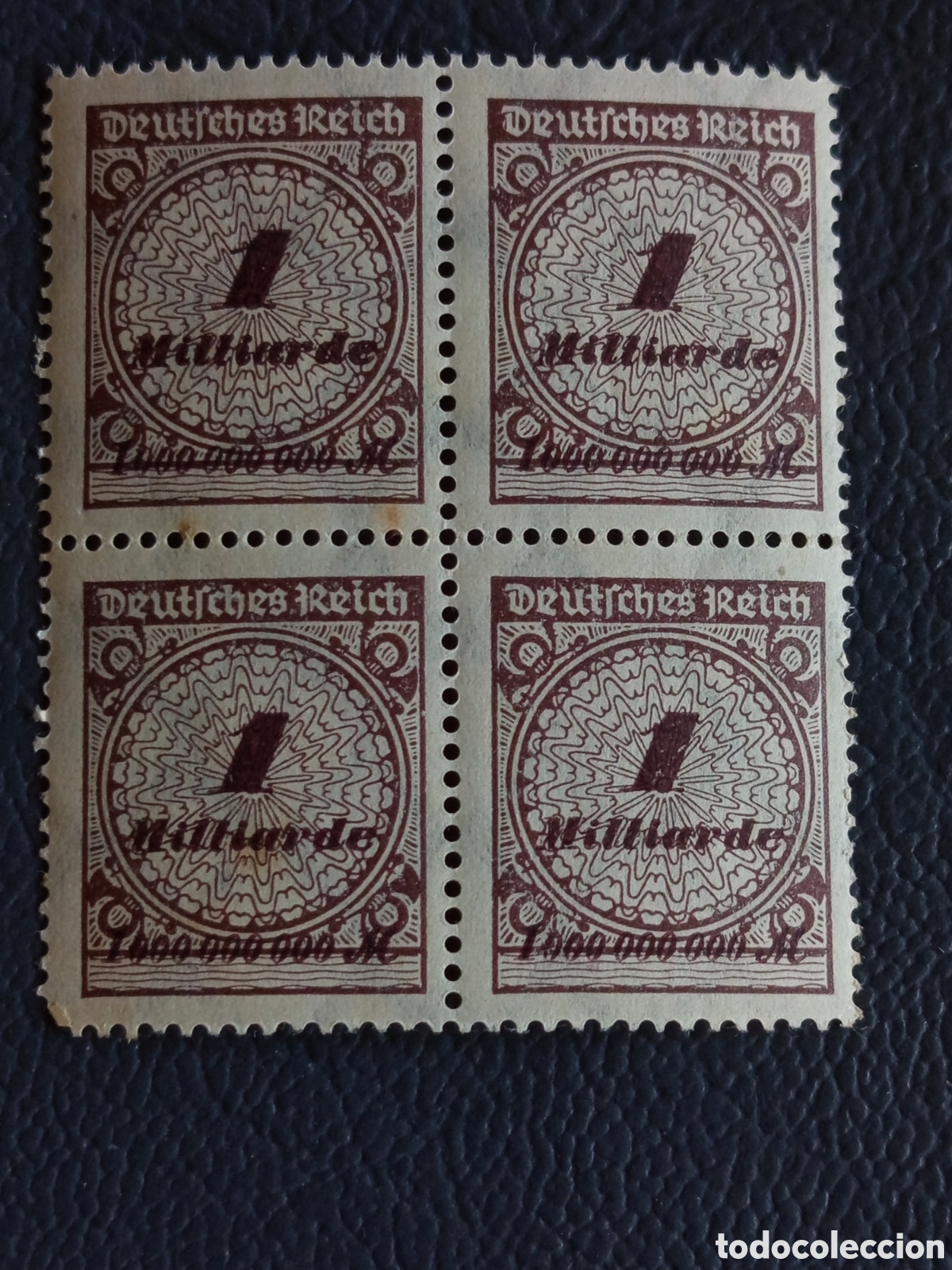 Sellos: Alemania 1923 Hiperinflaci&oacute;n Bloque 4 Sellos 1 Bill&oacute;n M Michel 319B MNH