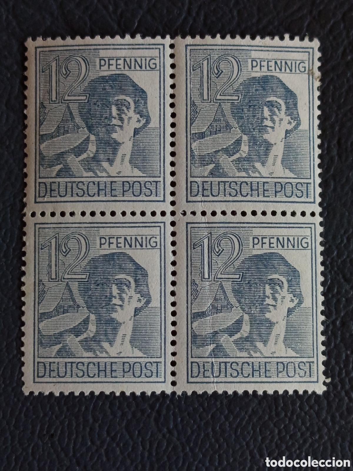 Sellos: Alemania 1947 Ocupaci&oacute;n Aliada Bloque 4 12p Trabajadora Michel 947 MNH