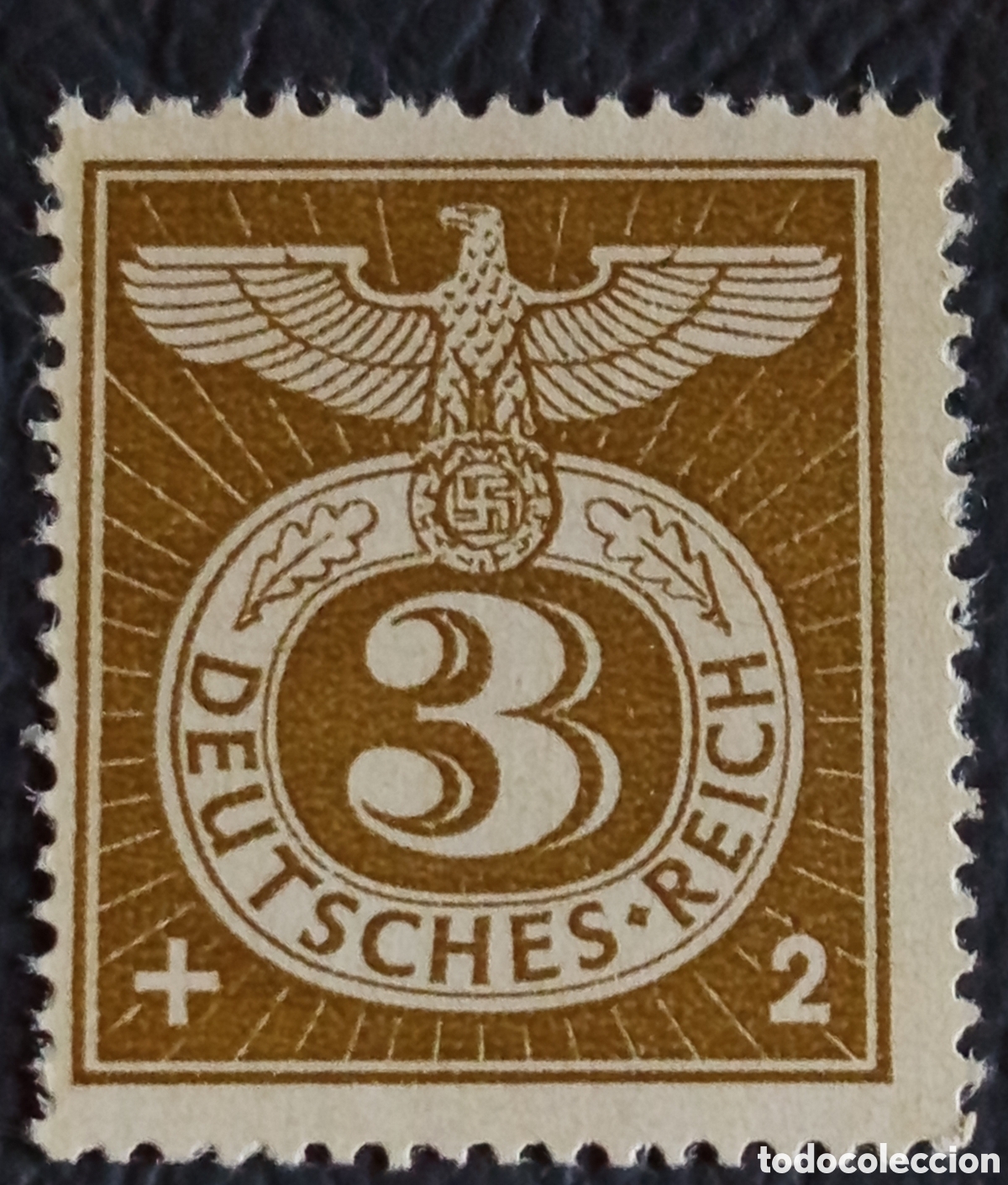 Sellos: Alemania 1944 Sello Beneficencia &Aacute;guila 3+2pf Marr&oacute;n Michel 864 MNH