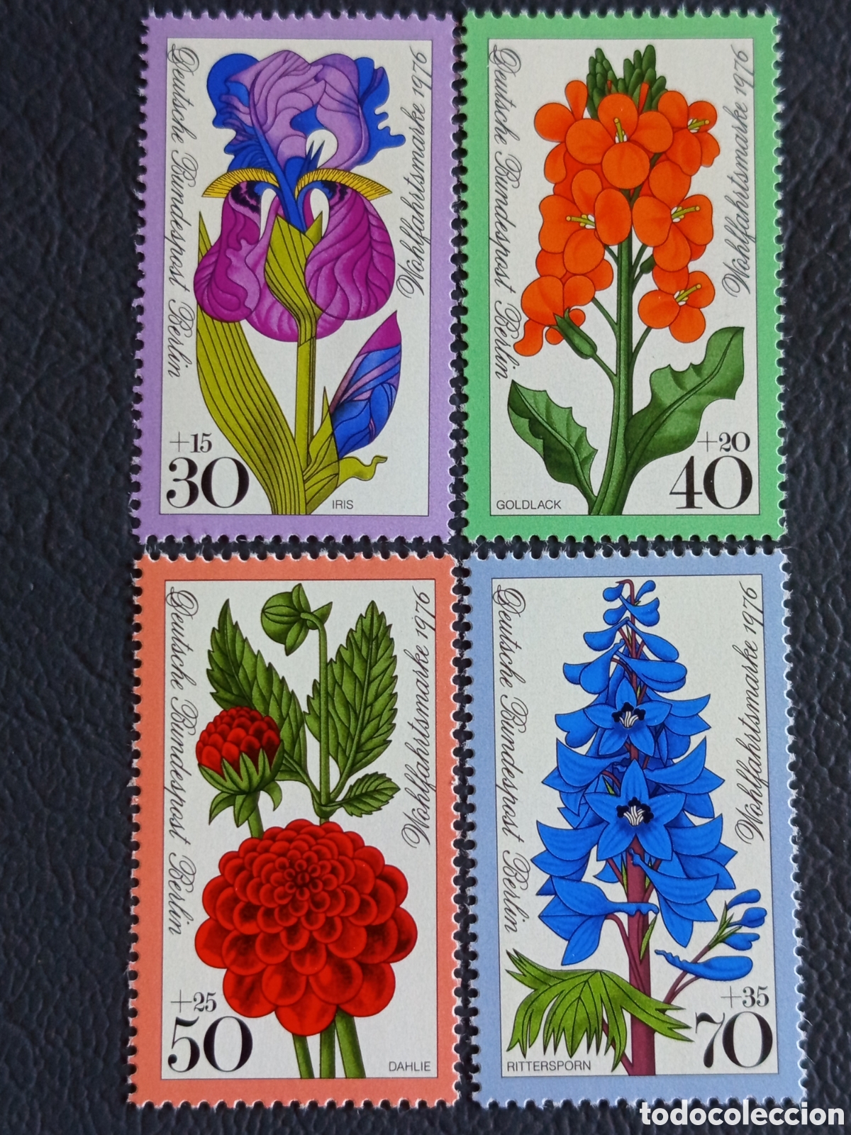 Sellos: Berl&iacute;n 1976 Flores Beneficencia Serie Completa 4 Valores Michel 526/29 MNH