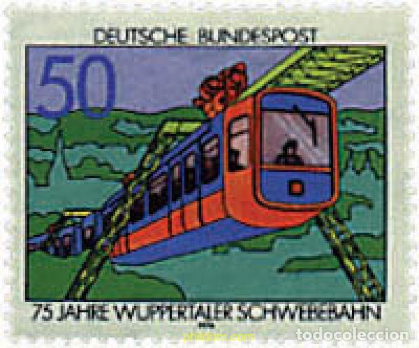 Sellos: 61078 MNH ALEMANIA FEDERAL 1976 75 ANIVERSARIO DEL FERROCARRIL SUSPENDIDO DE WUPPERTAL