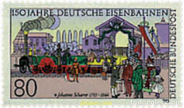 Sellos: 56383 MNH ALEMANIA FEDERAL 1985 150 ANIVERSARIO DE LOS FERROCARRILES ALEMANES