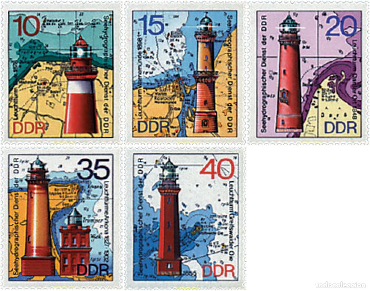 Sellos: 56171 MNH ALEMANIA DEMOCRATICA 1974 FAROS