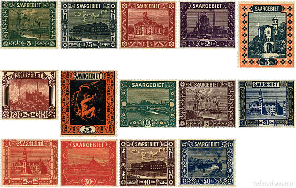 Sellos: 619833 HINGED ALEMANIA. Sarre 1922 SERIE BASICA