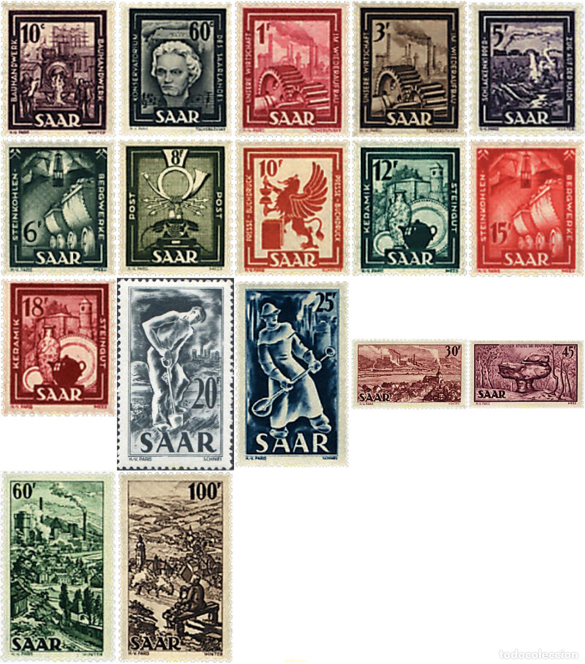 Sellos: 57925 MNH ALEMANIA. Sarre 1949 INDUSTRIAS Y PAISAJES