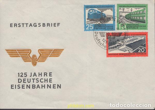 Sellos: 392276 MNH ALEMANIA DEMOCRATICA 1960 125 ANIVERSARIO DEL FERROCARRIL