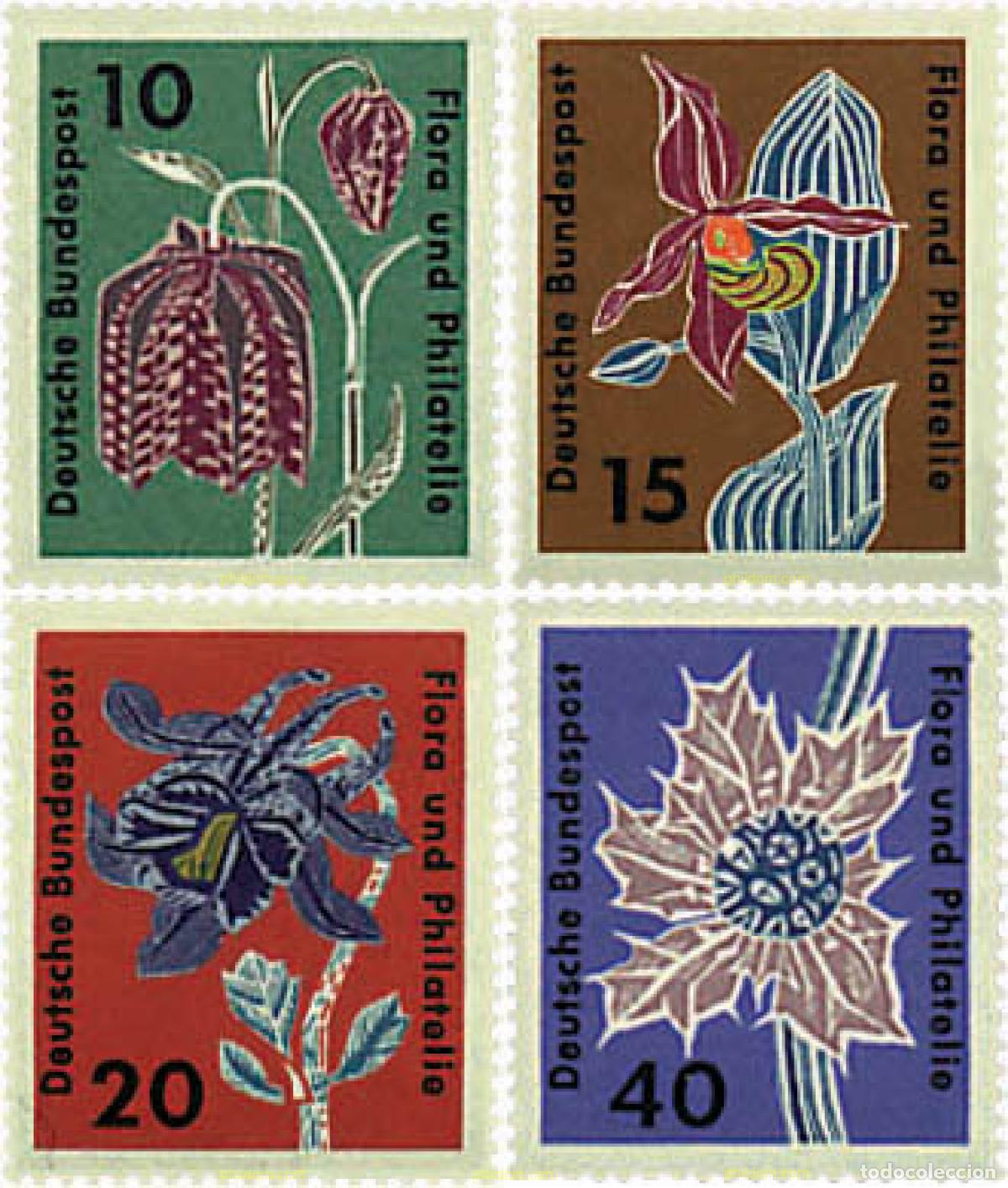 Sellos: 203087 HINGED ALEMANIA FEDERAL 1963 EXPOSICION FLORA Y FILATELIA EN HAMBURGO