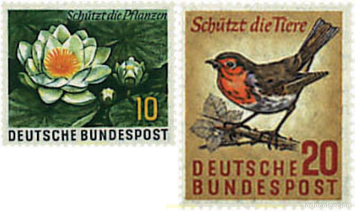 Sellos: 80080 MNH ALEMANIA FEDERAL 1957 DIA MUNDIAL DE LA PROTECCION DE LA FLORA Y LA FAUNA