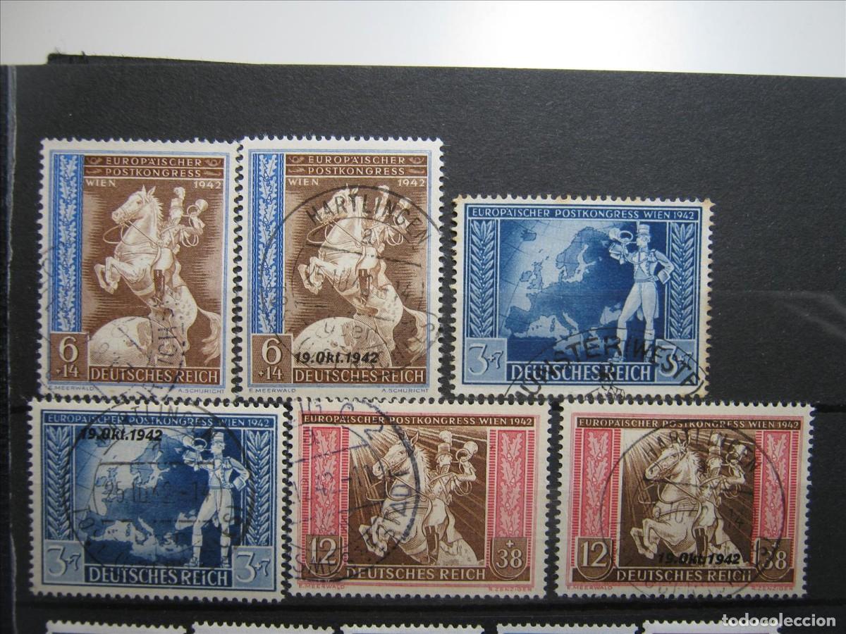 Sellos: ALEMANIA IMPERIO REICH 1943 SERIES YVERT 744/746 Y 746A/746C USADOS PERFECTOS.