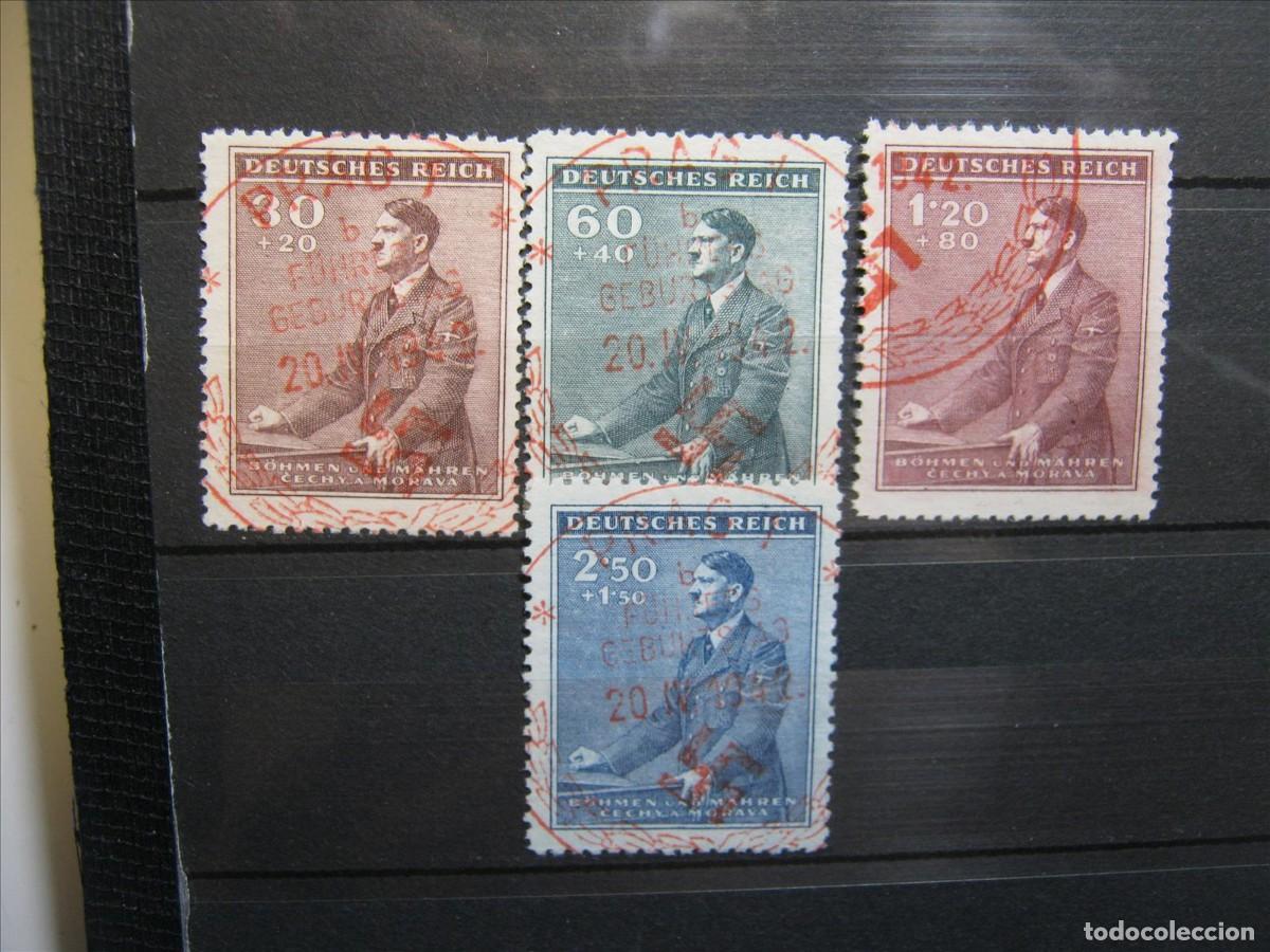 Briefmarken: ALEMANIA OCUPACI&Oacute;N BOHEMIA MORAVIA 1942 SERIE YVERT 73/76 USADOS MATASELLOS CONMEMORATIVO CUMPLEA&Ntilde;OS
