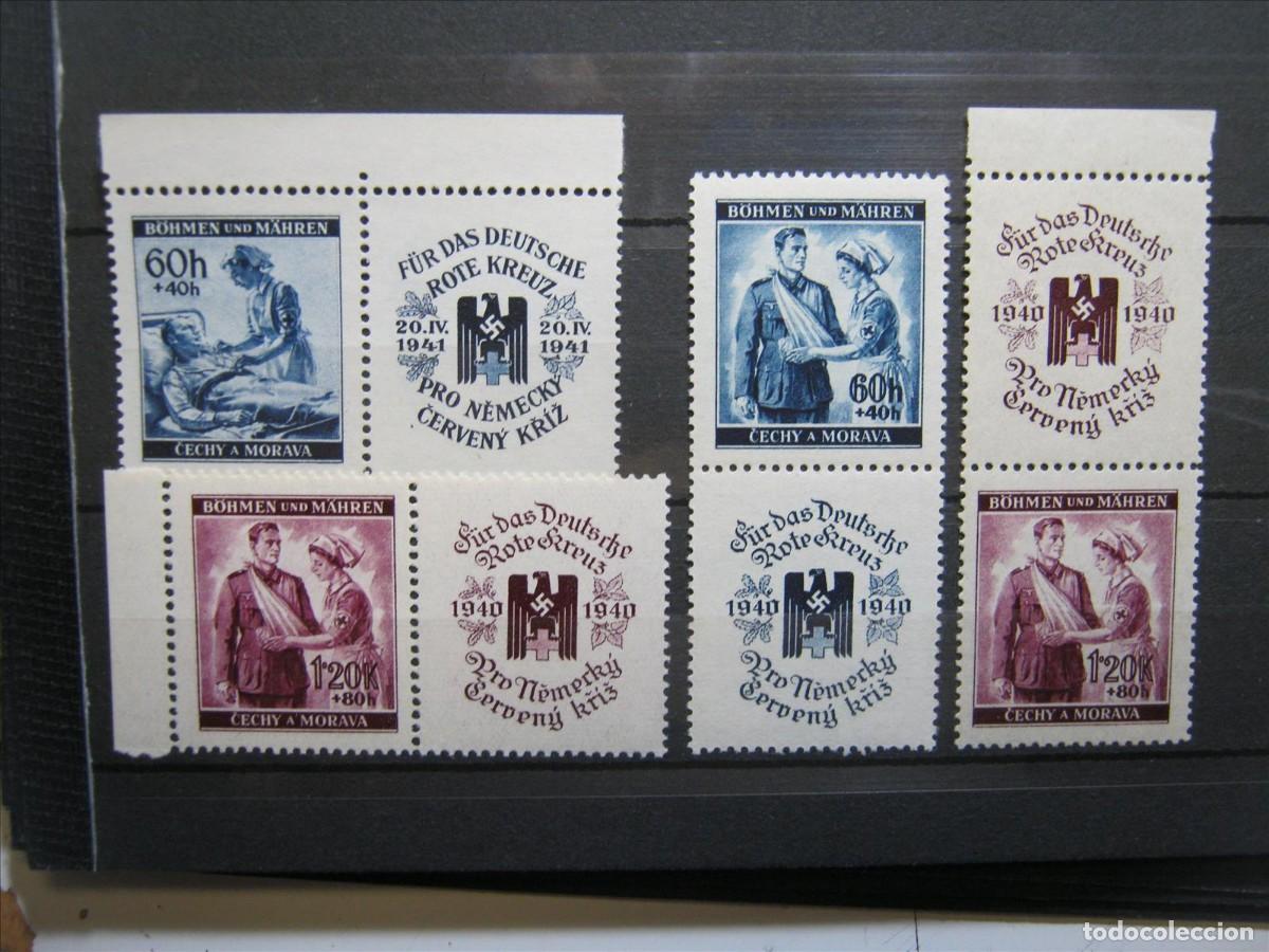 Briefmarken: ALEMANIA OCUPACI&Oacute;N BOHEMIA MORAVIA 1942 SERIE YVERT 99/100 EN HORIZONTAL Y VERTICAL MNH** LUJO.