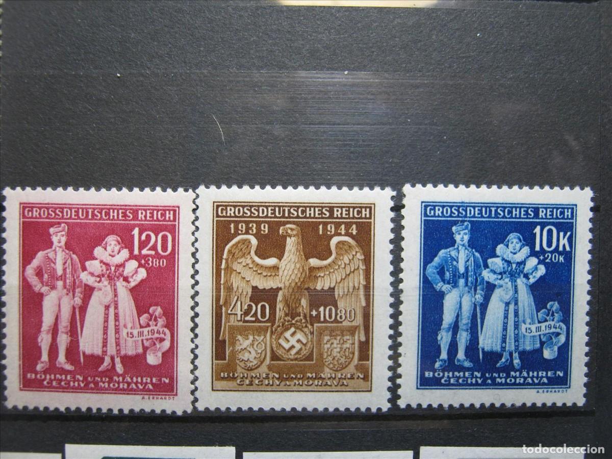 Briefmarken: ALEMANIA OCUPACI&Oacute;N BOHEMIA MORAVIA 1944 SERIE YVERT 112/114 MNH** SIN CHRNELA LUJO.