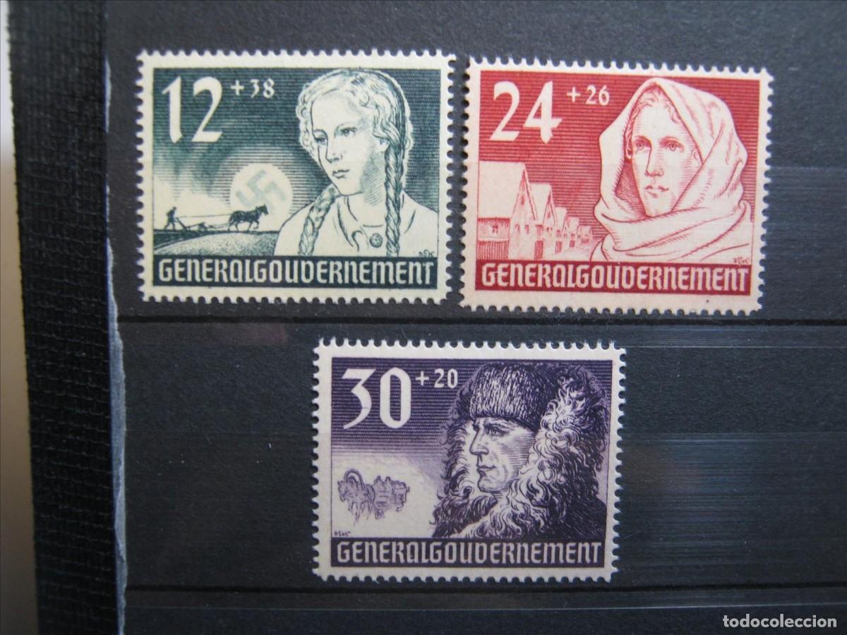 Briefmarken: ALEMANIA OCUPACI&Oacute;N POLONIA 1940 SERIE YVERT 72/74 LH* LEVE CHARNELA LUJO.