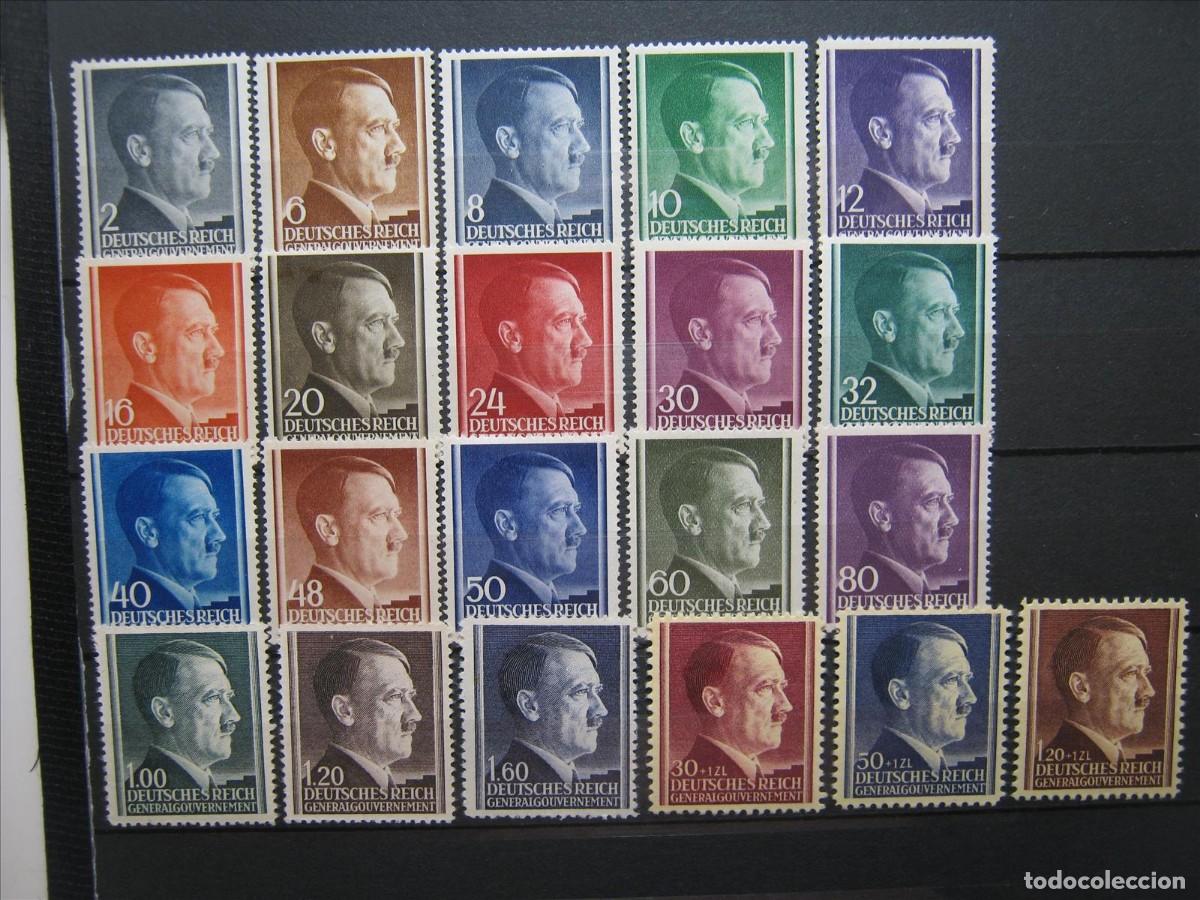 Briefmarken: ALEMANIA OCUPACI&Oacute;N POLONIA HITLER 1942 SERIE YVERT 82/99 + 100/102 LH*/MH* LUJO.