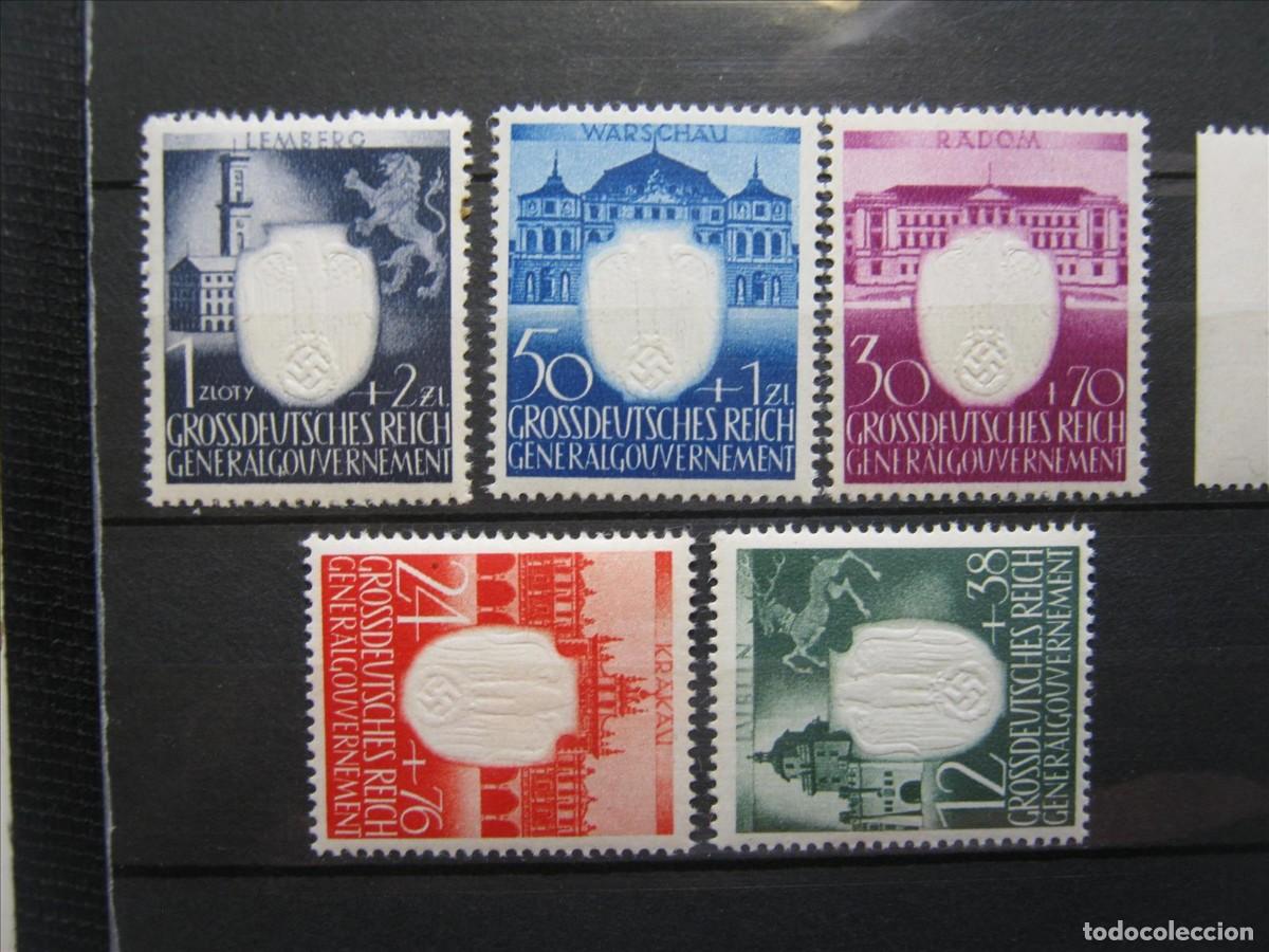 Briefmarken: ALEMANIA OCUPACI&Oacute;N POLONIA 1943 SERIE YVERT 123/127 MNH** SIN CHARNELA LUJO.