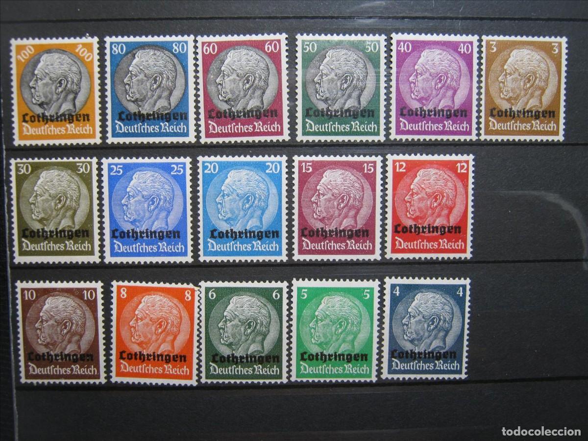 Sellos: ALEMANIA OCUPACI&Oacute;N LORENA 1940 SERIE YVERT 24/39 LH*/MH* LUJO.