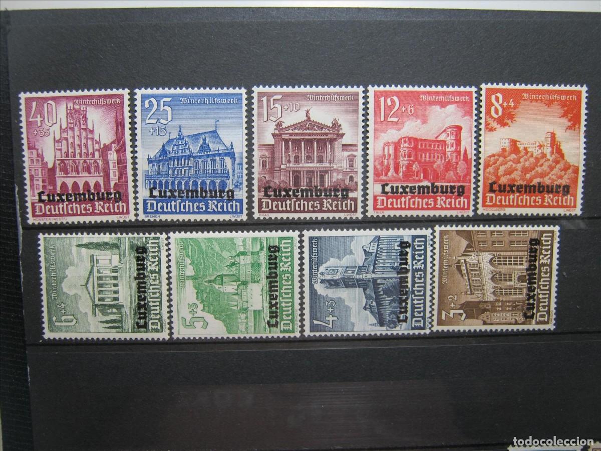 Briefmarken: ALEMANIA OCUPACI&Oacute;N LUXEMBURGO 1941 SERIE YVERT 33/41 LH* LEVE CHARNELA LUJO.