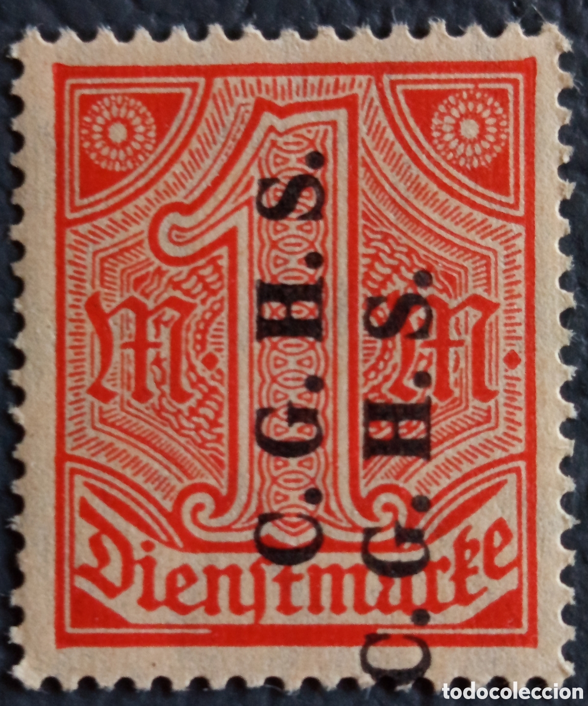Sellos: Sello Oficial Oberschlesien 1920 1M Doble Impresi&oacute;n MNH - Cat. D1 (