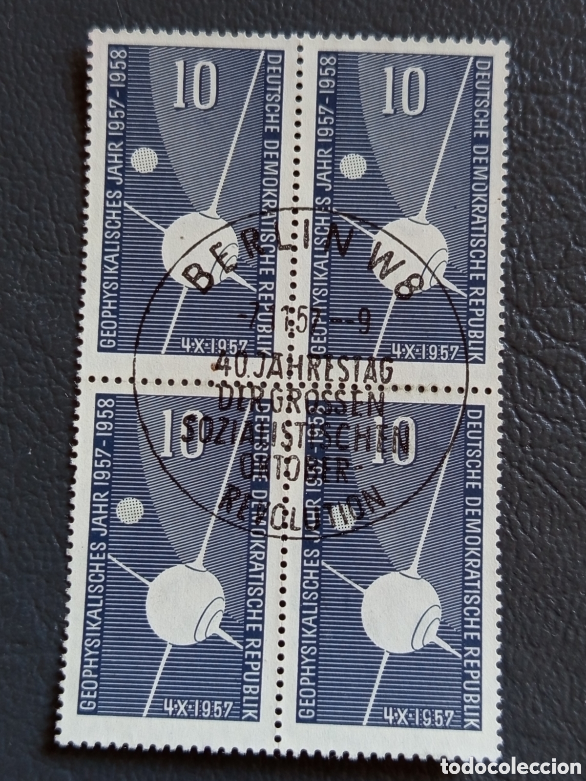 Sellos: Bloque 4 Sellos Alemania Oriental DDR 1955 Conferencia Potsdam Usado | Cat. Mi# 481
