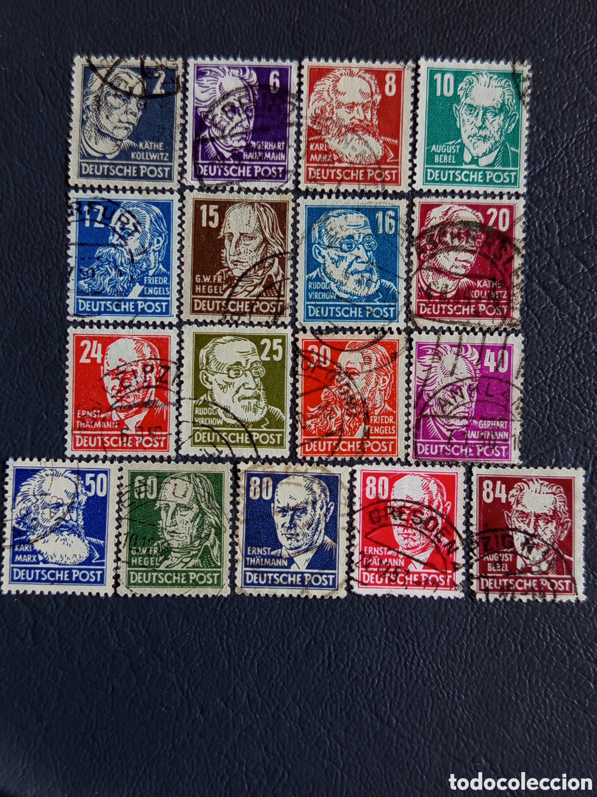 Sellos: Lote 17 Sellos Alemania Oriental RDA 1948-54 Serie Cabezas K&ouml;pfe Usados