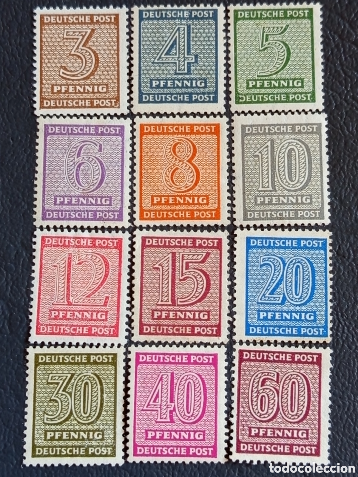 Sellos: Lote 12 Sellos Alemania Zona Sovi&eacute;tica Ziffern Mi. 212/225 MH