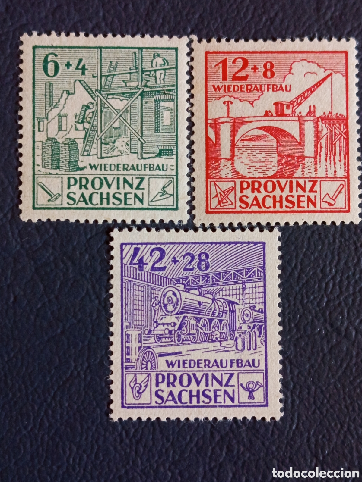 Sellos: Lote 3 Sellos Alemania Provincia Sajonia Mi. 90/92 MNH
