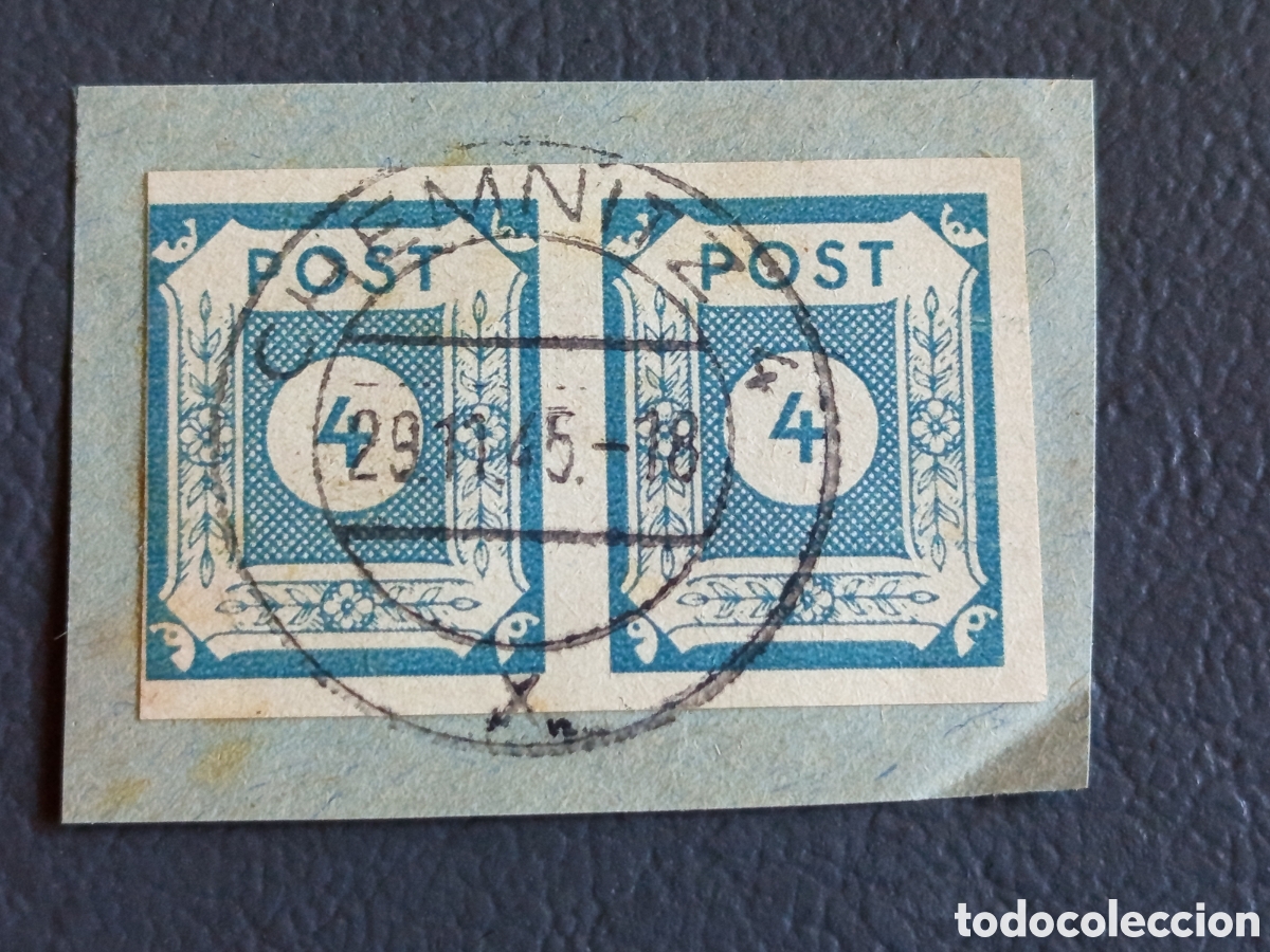 Timbres: Pareja Sellos Sajonia Oriental Mi. 42 Fragmento Usado