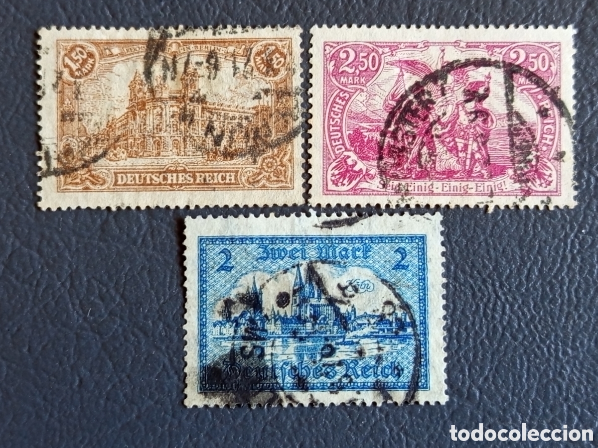 Selos: Lote 3 Sellos Alemania Imperio (1920-1922) Altas Denominaciones Mi. 115, 151, 153 Usados
