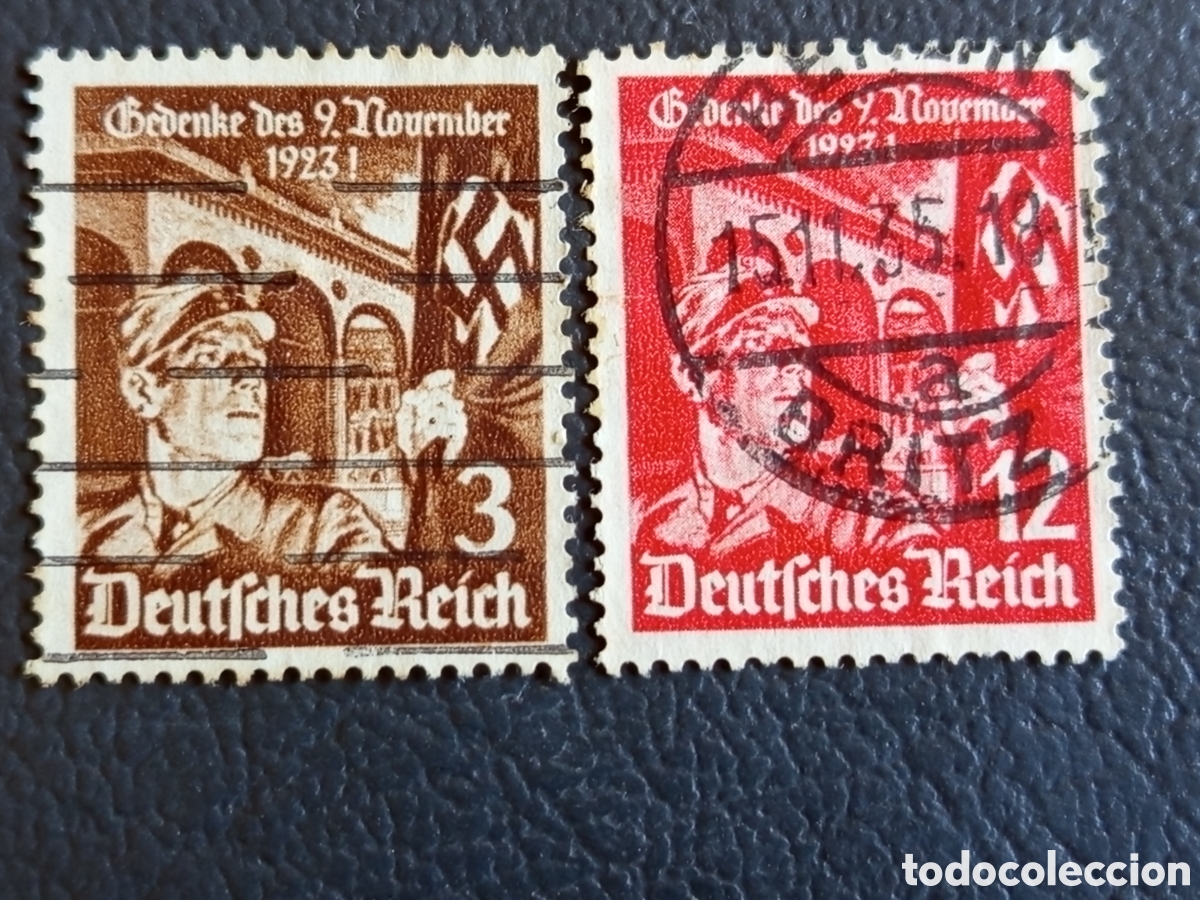 Selos: Lote 2 Sellos Alemania III Reich (1935) Conmemoraci&oacute;n del 9 de Noviembre Mi. 598/599 Usados