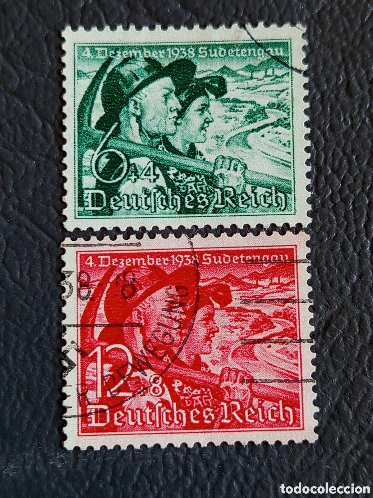 Selos: Lote 2 Sellos Alemania III Reich (1938) Elecciones del Sudetengau Mi. 684/685 Usados