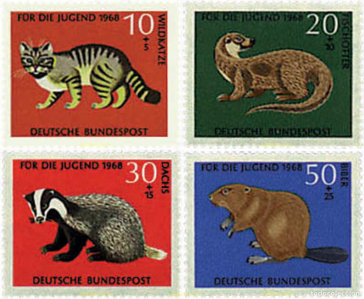 Sellos: 64922 MNH ALEMANIA FEDERAL 1968 FAUNA SILVESTRE