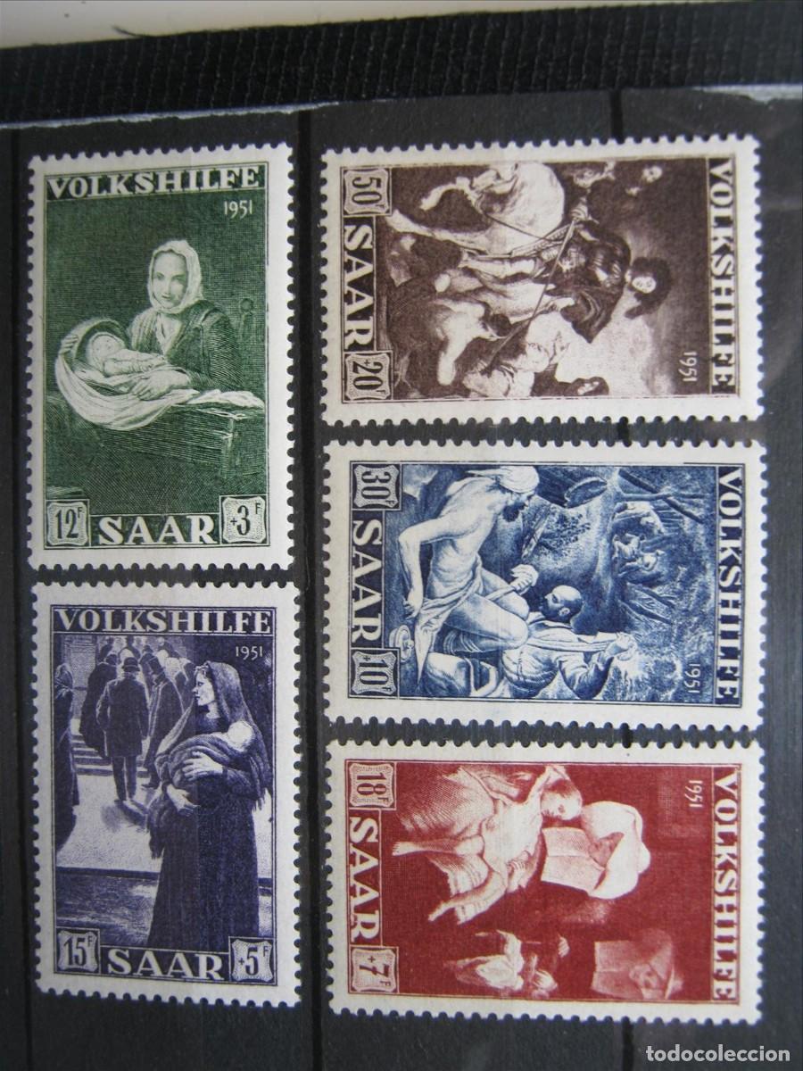 Sellos: ALEMANIA SARRE SAAR 1951 SERIE YVERT 296/300 LH*/MH* LUJO.