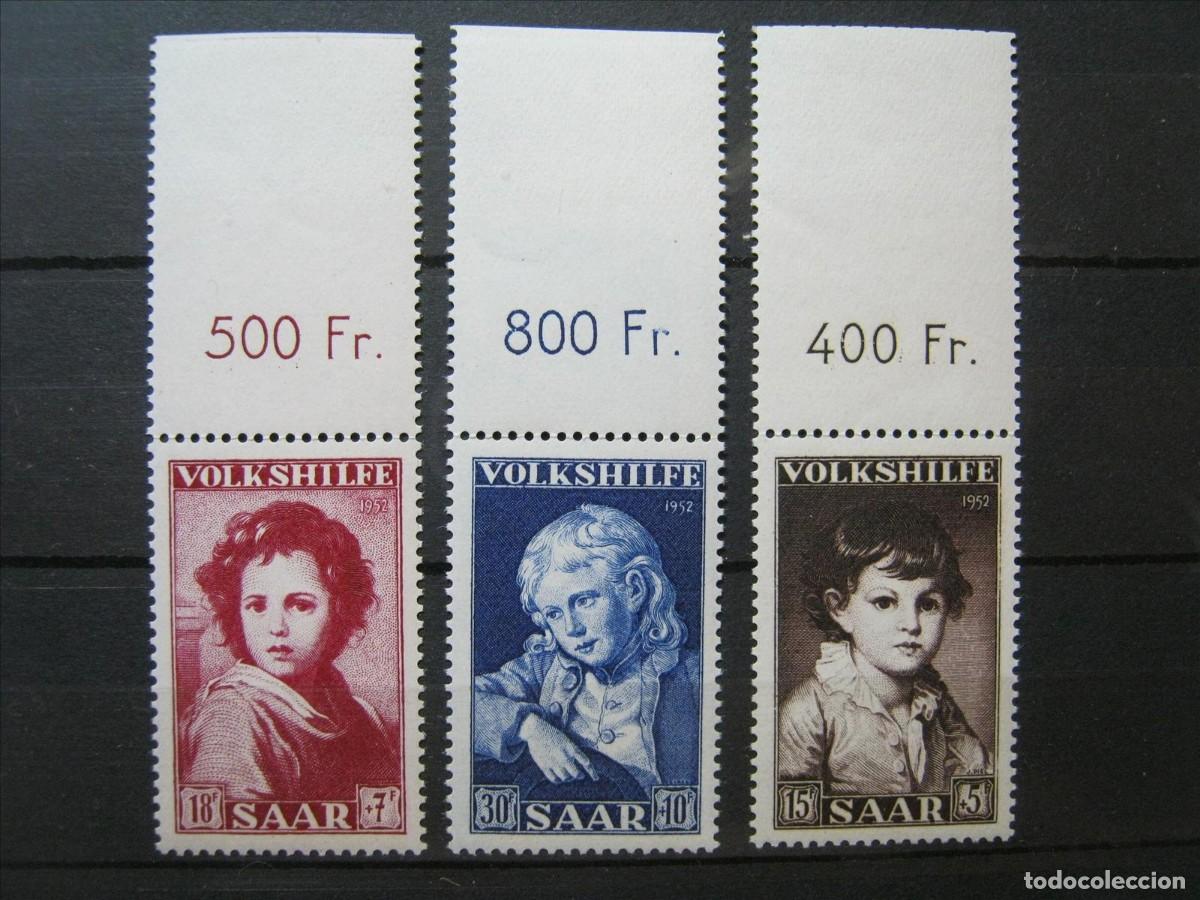 Sellos: ALEMANIA SARRE SAAR 1952 SERIE YVERT 316/318 MNH** SIN CHARNELA LUJO.