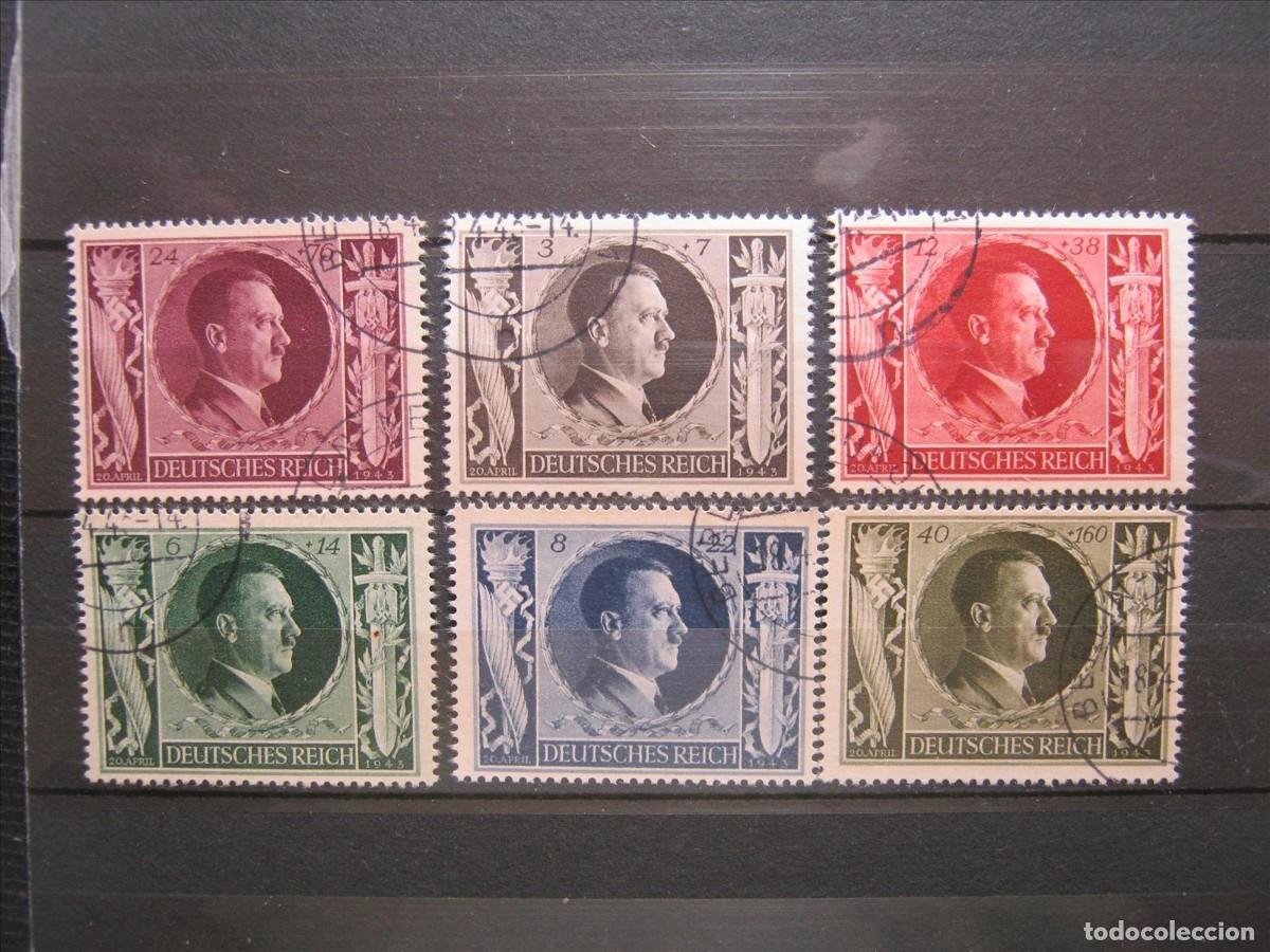 Sellos: ALEMANIA IMPERIO REICH 1943 SERIE YVERT 763/768 USADOS PERFECTOS.