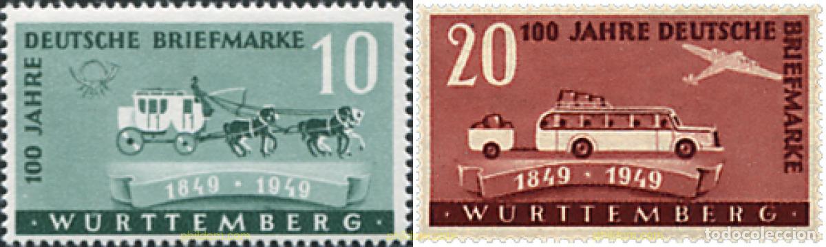 Sellos: 39786 MNH ALEMANIA. Wurttemberg franc&eacute;s 1949 CENTENARIO DEL SELLO ALEMAN