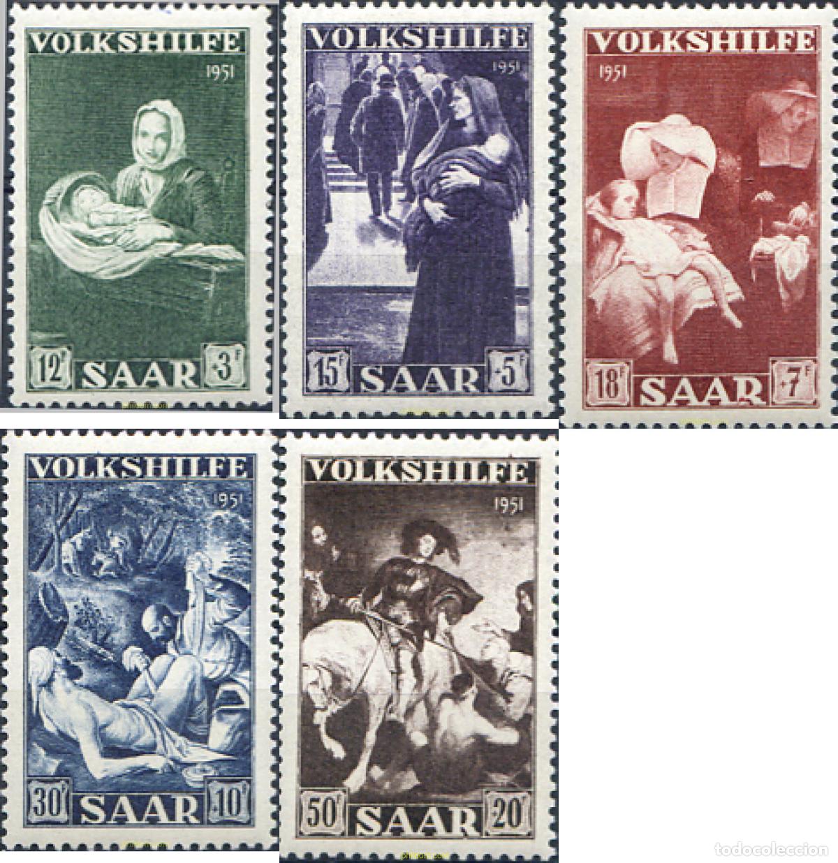 Briefmarken: 262097 HINGED ALEMANIA. Sarre 1951 PRO OBRAS POPULARES