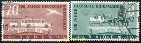 Stamps: 678680 USED ALEMANIA. Rheinland-Pfalz 1949 CENTENARIO DEL SELLO ALEMAN