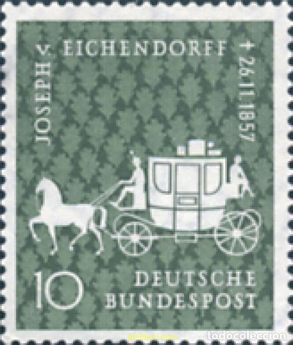 Stamps: 64880 MNH ALEMANIA FEDERAL 1957 CENTENARIO DE LA MUERTE DEL POETA JOSEPH VON EICHENDORFF