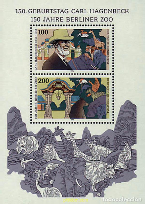 Sellos: 32306 MNH ALEMANIA FEDERAL 1994 150 ANIVERSARIO DEL ZOO DE BERLIN
