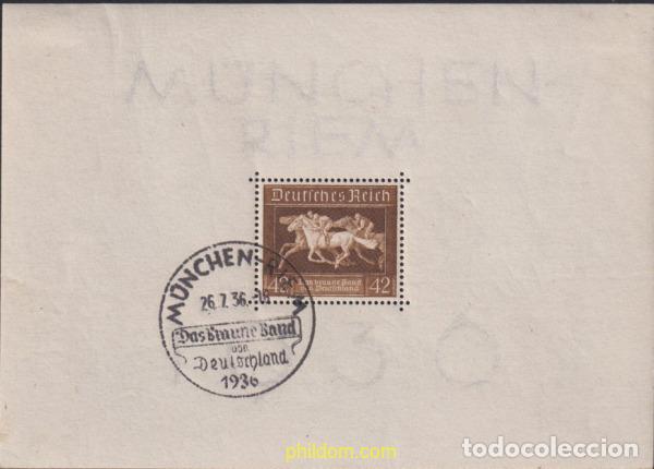 Sellos: 615849 USED ALEMANIA 1936 3 CARRERA DE CABALLOS EN MUNICH